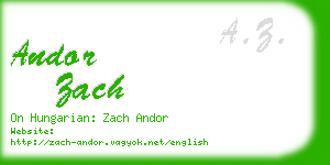 andor zach business card